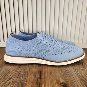 Cole Haan Grand.OS Stitchlite Wingtip Womens 9.5B Blue Knit Oxfords Shoes W11515
